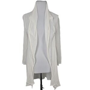 Cable & Gage Ivory Viscose Nylon Open-front Cardigan Sweater Size Medium M